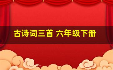 古诗词三首 六年级下册